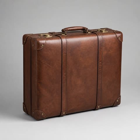Brown Leather Valise - 1