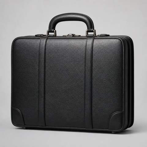 Black Leather Valise - 1