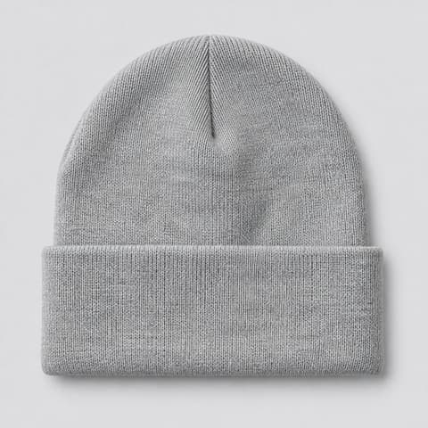 Grey Cotton Beanie - 1