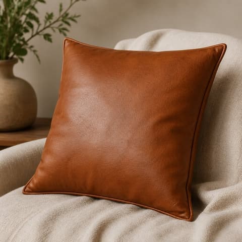 Leather Square Pillow - 1