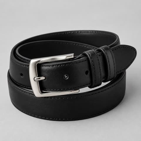 Black Leather Belt - 1
